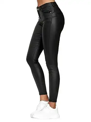 Leder-Leggings Onsoyours für Damen aus Kunstleder im Skinny Fit