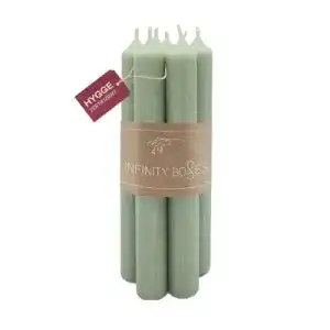Stabkerzen Set Infinity Boxes 7 in Salbeigrün, 18 cm lang, Ø 2,2 cm