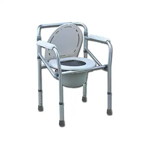 Toilettenstuhl Gima 27759 mit variabler Höhe und Rückenlehne