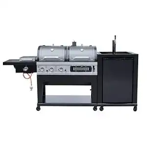Kombigrill E. Fuego El Fuego (Gas- und Holzkohlegrill) mit Zapfanlage