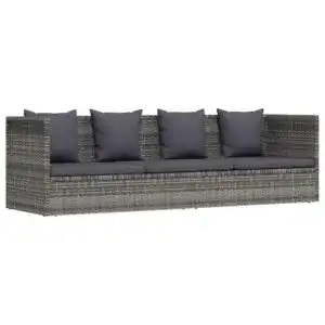 Rattansofa vidaXL Gartensofa mit Kissen für Garten und Terrasse