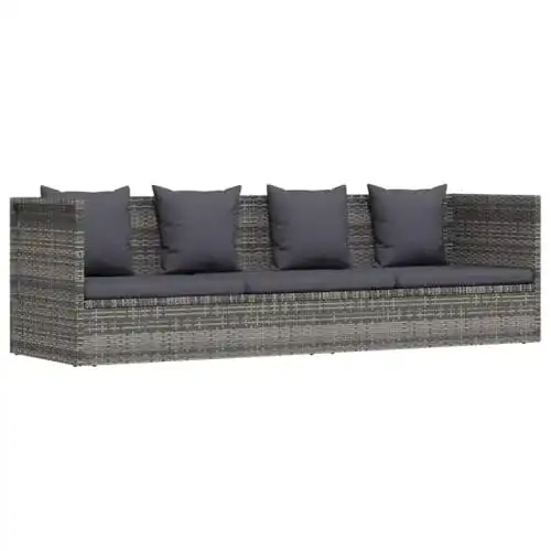 Rattansofa vidaXL Gartensofa mit Kissen für Garten und Terrasse