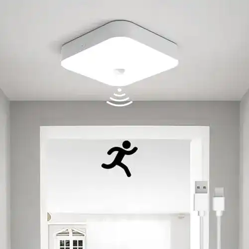 LED-Deckenleuchte mit Bewegungsmelder von Toowell, batteriebetrieben