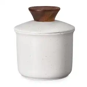 Französische Butterdose mit Deckel aus Keramik von Dowan