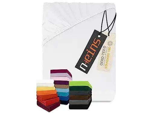 Spannbettlaken 90×200 npluseins Jersey in verschiedenen Farben