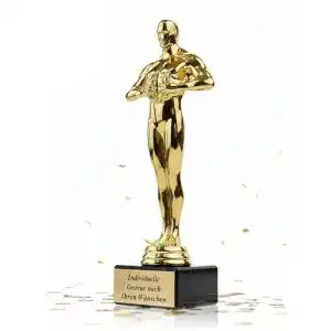 Oscar-Statue Zelaro Siegerfigur Pokal mit Gravur für verschiedene Anlässe