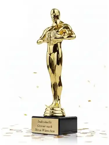 Oscar-Statue Zelaro Siegerfigur Pokal mit Gravur für verschiedene Anlässe