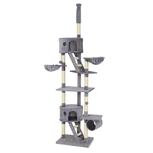 Kratzbaum Deckenhoch Lionto XXL für Katzen mit Sisal und Plüsch