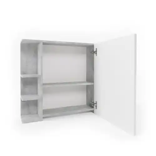 Spiegelschrank Vicco Bad Fynn in Beton/Weiß, 80 x 64 cm