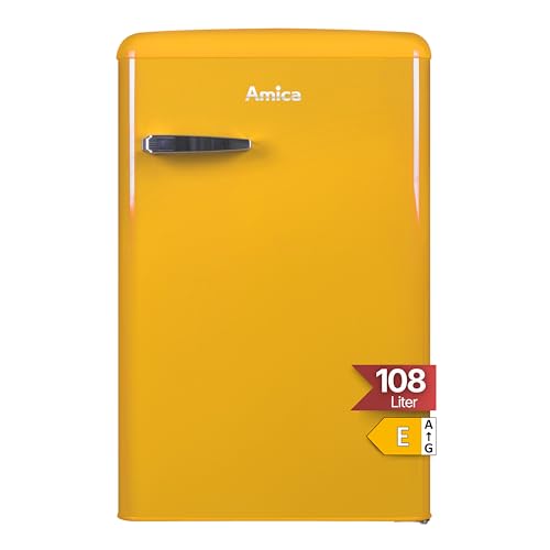 Amica KS 15613 Y Retro Kühlschrank in Honey Yellow