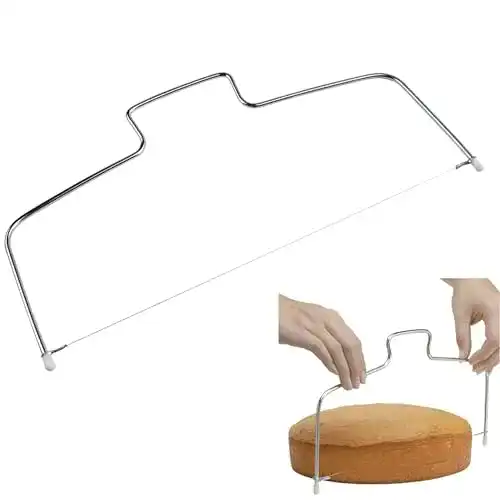 Tortenschneider mit Edelstahl Schneidedraht für gleichmäßige Kuchenschichten