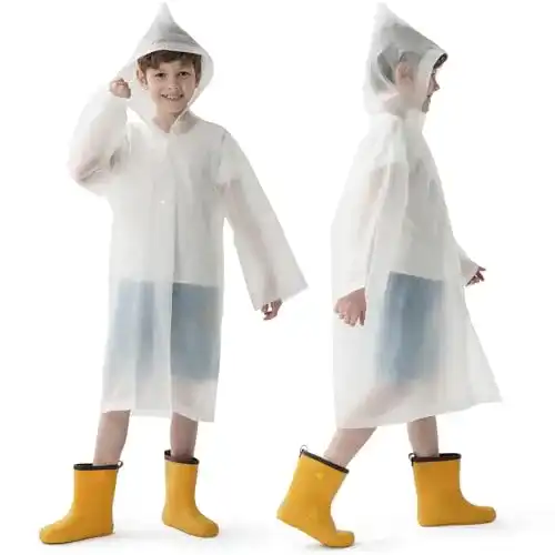 Durchsichtiger Regenmantel Opret für Kinder – 2 Stück Regenponcho