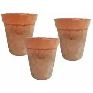 Tontöpfe Set aus Terracotta im mediterranen Design, 3 Stück, Ø 12,5 cm