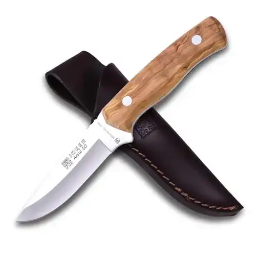 Gürtelmesser Joker Bushcraft-Messer Arrui 10 CO60 mit Olivenholzgriff