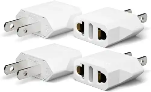 Reiseadapter USA – 4 Stück EU auf US Adapter für Steckdosen