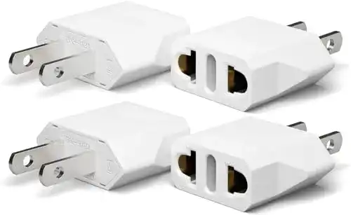 Reiseadapter USA – 4 Stück EU auf US Adapter für Steckdosen