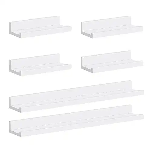 Bilderleiste WOLTU 6er Set – Bilderregal Fotoleiste Wandregal in Weiß