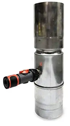 Regensammler Zinkwalzblank mit Laubfilter für Fallrohre