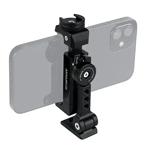 Smartphone Stativ Adapter Arnarkok Metall Halterung mit drehbarem Blitzschuh