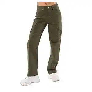 Nina Carter Damen Cargo Jeans Q1885 High Waist Cargohose