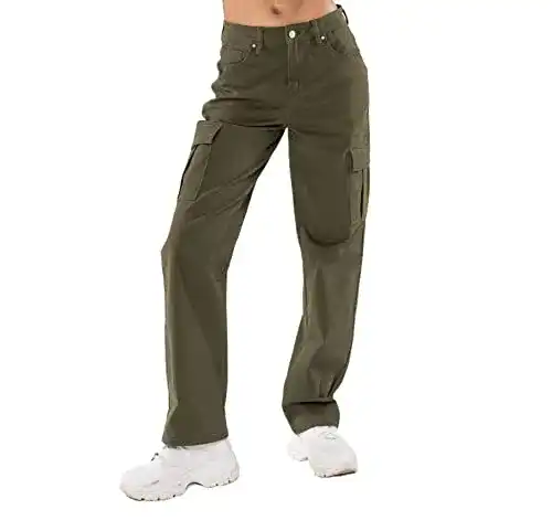 Nina Carter Damen Cargo Jeans Q1885 High Waist Cargohose