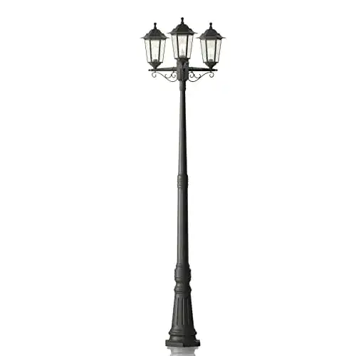 Straßenlampe Lindby Mastleuchte 217 cm für Außenbereiche