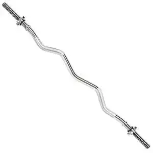 SZ-Stange TecTake Curlstange mit Sternverschluss, 120 cm, 7 kg, verchromt