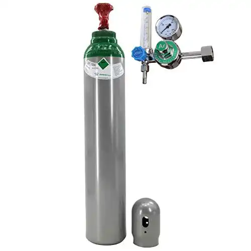 Argon-Gasflasche mit Druckminderer für ultrahochreines Argongas