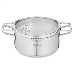Tefal Nordica Kochtopf 20 cm mit Glasdeckel und Doppelgriffen