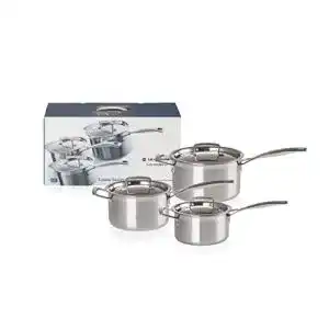 Le Creuset 3-teiliges Topfset aus Edelstahl