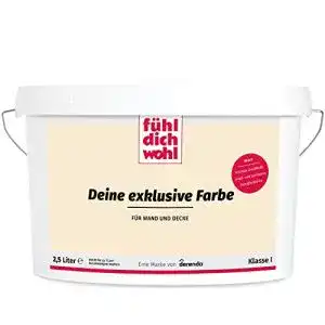 Beige Wandfarbe von derendo, 2,5l, matte Innenfarbe in verschiedenen Beigetönen