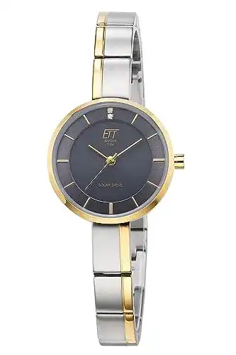 Funk-Solaruhr Damen Ett Eco Tech Time Solar Analog Edelstahl ELS-12151-52M