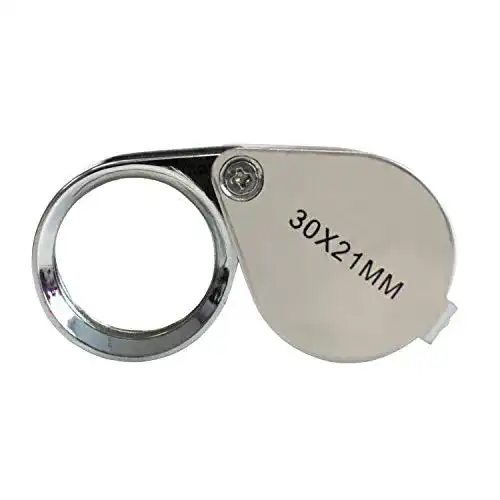 Taschenlupe Juweliere, Linse 30 x 21 mm aus Glas
