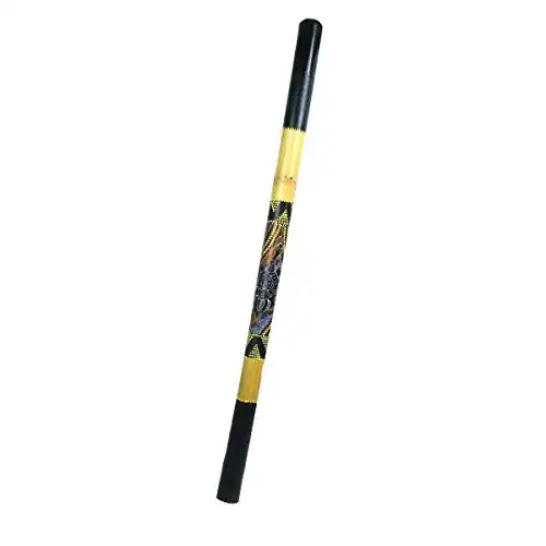 Didgeridoo aus Bambus mit Aborigini-Bemalung und Schnitzereien