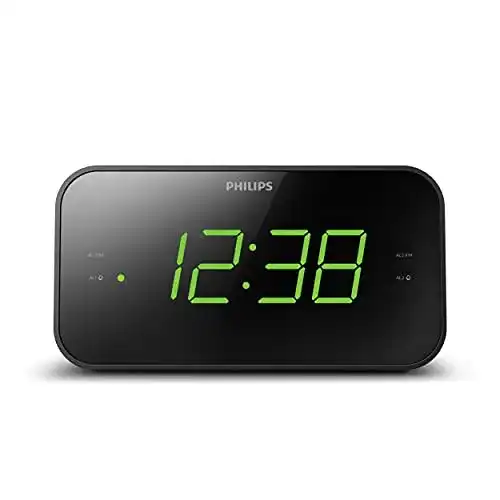 Philips Audio TAR3306 Radiowecker mit großem Display und Doppelalarm