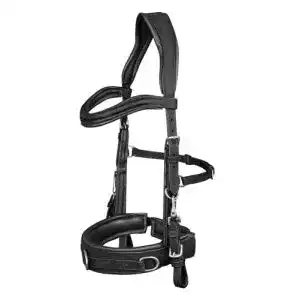 Kappzaum Waldhausen Leder, anatomisch, schwarz, VB