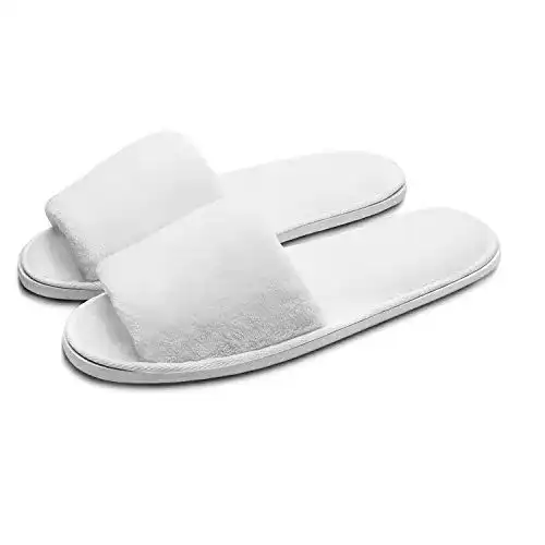 Hotelslipper Ahfulife 5 Paar weiße Frottee Slipper für Damen und Herren