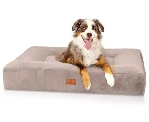 Orthopädisches Hundebett Knuffelwuff mit abnehmbarem Bezug und Kaninchenfellimitat