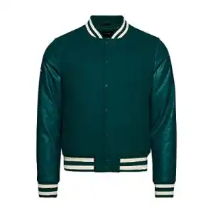 Superdry Vintage Varsity Bomber Jacke für Herren in Forest, Größe L