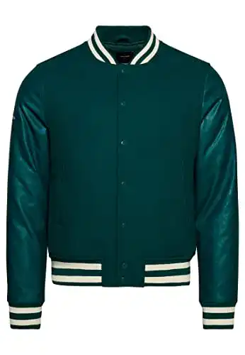 Superdry Vintage Varsity Bomber Jacke für Herren in Forest, Größe L