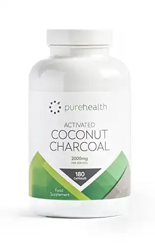 Aktivkohle-Kapseln Pure Health mit aktivierter Kokosnusskohle