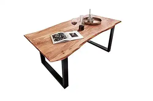 Esstisch aus Holz mit Baumkante 120×80 cm aus Akazienholz, Quinn