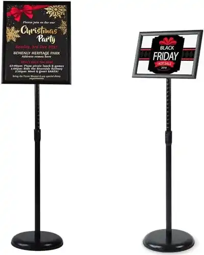 Höhenverstellbarer Infoständer VAIIGO aus Aluminium für DIN A3 Plakate