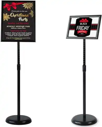 Höhenverstellbarer Infoständer VAIIGO aus Aluminium für DIN A3 Plakate
