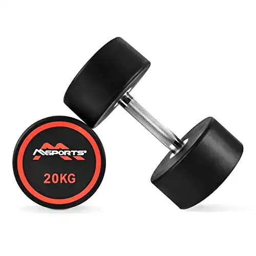 Hantelset MSPORTS Rundhantel 2er Set mit Gummiüberzug