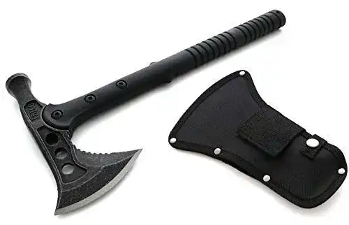 KOSxBO Profi Camping-Axt Tomahawk Schwarz für Outdoor-Einsätze