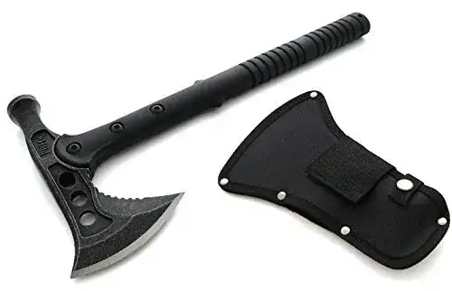 KOSxBO Profi Camping-Axt Tomahawk Schwarz für Outdoor-Einsätze