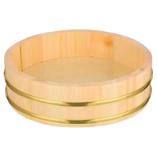 Hangiri Luxshiny Sushi Eimer aus Holz 22 cm für Reis mischen und servieren