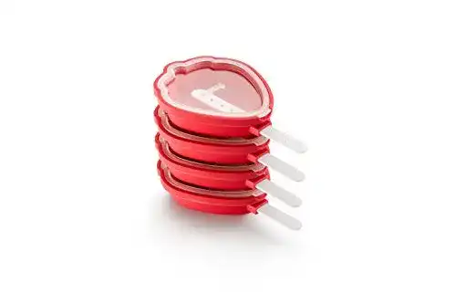 Eisform Lékué Erdbeerform aus Silikon, rot, 15,4 x 9,4 x 3,3 cm