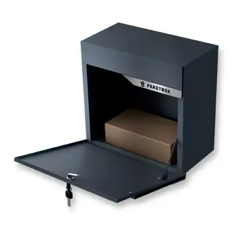 Metzler Paketbox aus rostfreiem Stahl in Anthrazitgrau